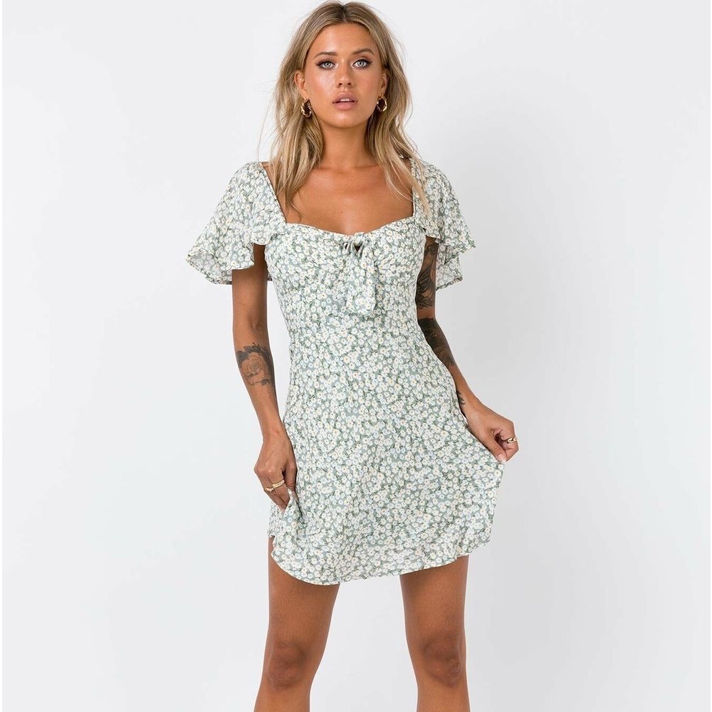 Princess Polly Green Floral Sundress